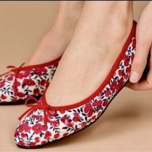 J.Crew Liberty London Women’s Ballet Flats - Red Berry Pattern, Size 7